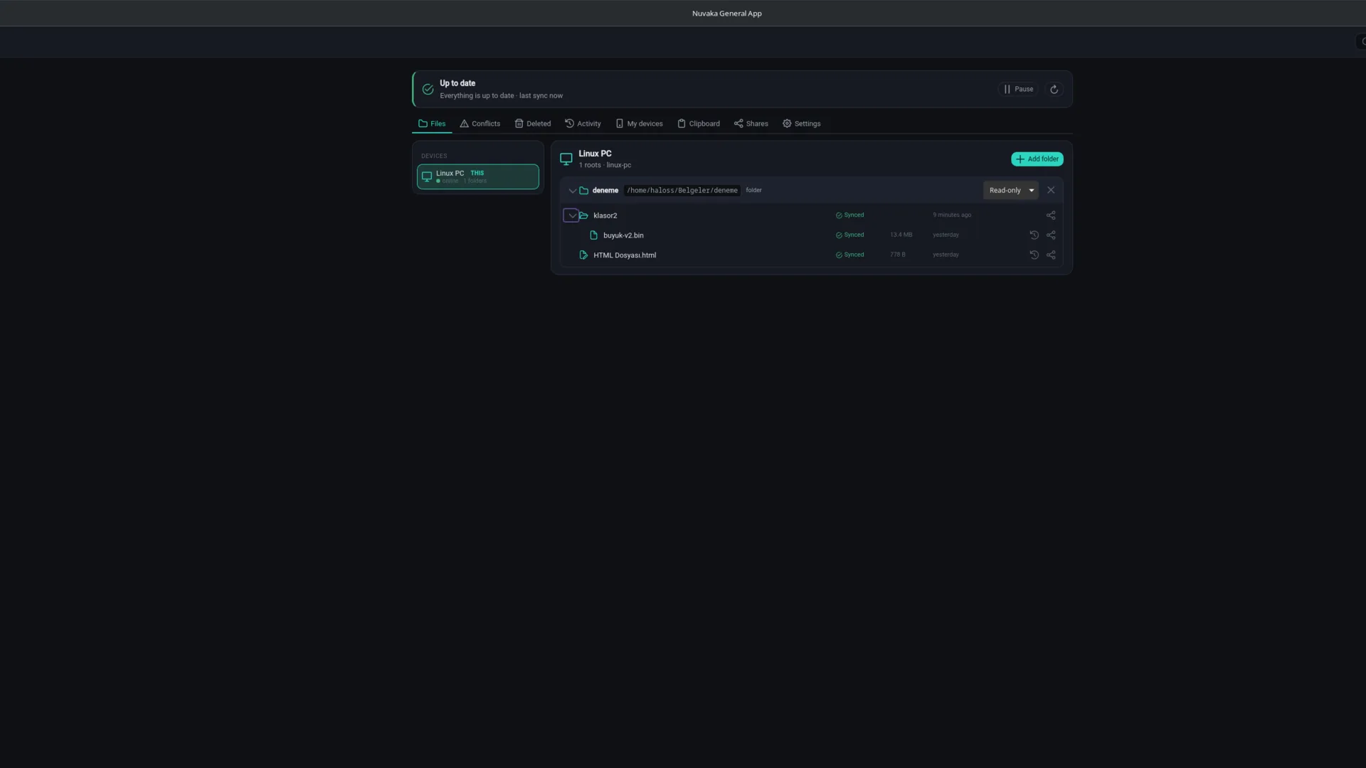 Nuvaka Sync: folder sync across devices
